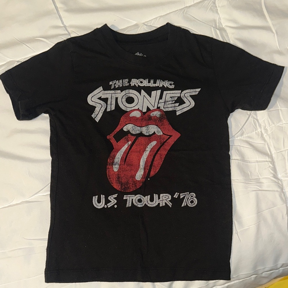 The Rolling Stones Kids Black Tee with Red Graphic